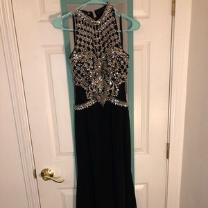 Black and rhinestone prom dress